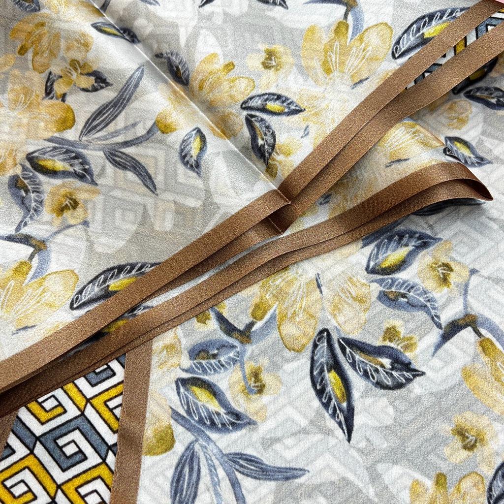 Шарф из 100% шелка тутового дерева, Длинный женский универсальный темперамент, Двусторонний завязанный как сумка, Ремень, Шарф, Шарф как у звезды того же стиля