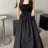 Balloon Maxi Skirt Women Korean Fashion Streetwear Black Elastic Waist A-line Vintage Loose Long Skirt Female Casual