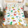 Cute Cartoon Dinosaur Duvet Cover For Boy Girl 2/3Pcs Kawaii Animal Dinosaur Print Bedding Set Twin Queen Microfiber Quilt Cover