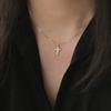 S925 Sterling Silver Simple Fashionable Niche Design Necklace Cross-Shaped Pendant Clavicle Chain