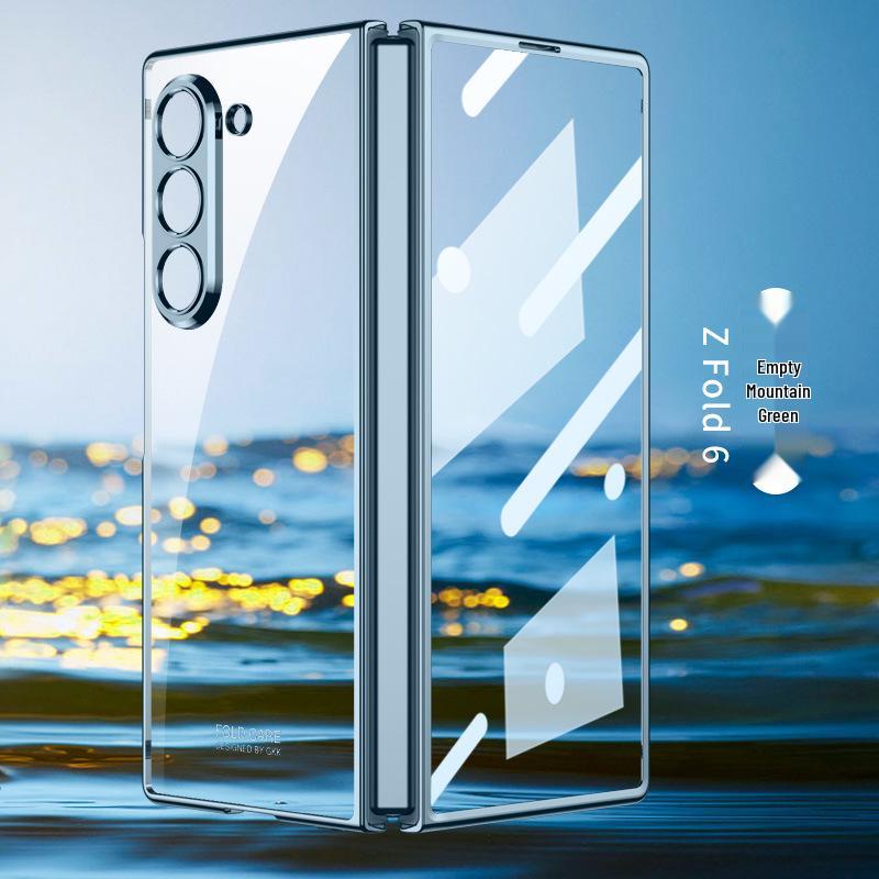 Samsung Z Fold6/7 Transparent Minimalist Case: Integrated Film & Protective Shell