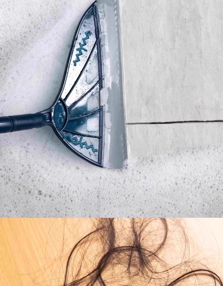 Multi-Purpose Retractable Silicone Broom and Floor Scraper for Indoor Cleaning