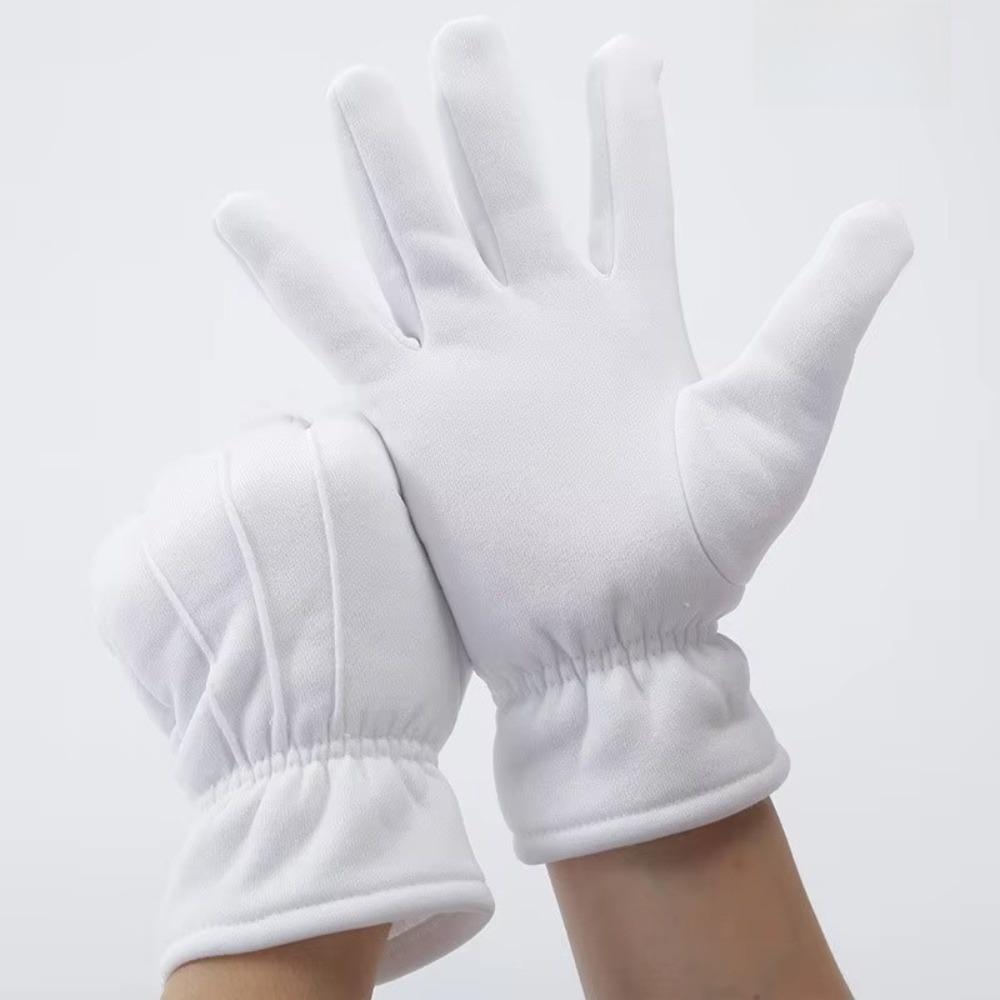 White Color Winter Gloves Warm Lined Uniform Gloves Classic Butler Gloves  Cosplay Use