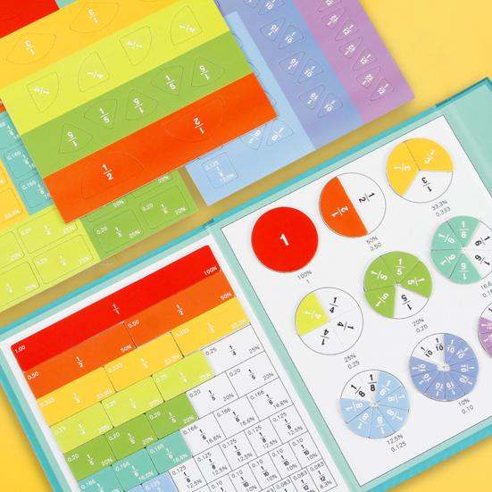 1 набор магнитных плиток с дробями, круги, проценты, десятичные дроби, изучение математики, манипулятивные материалы