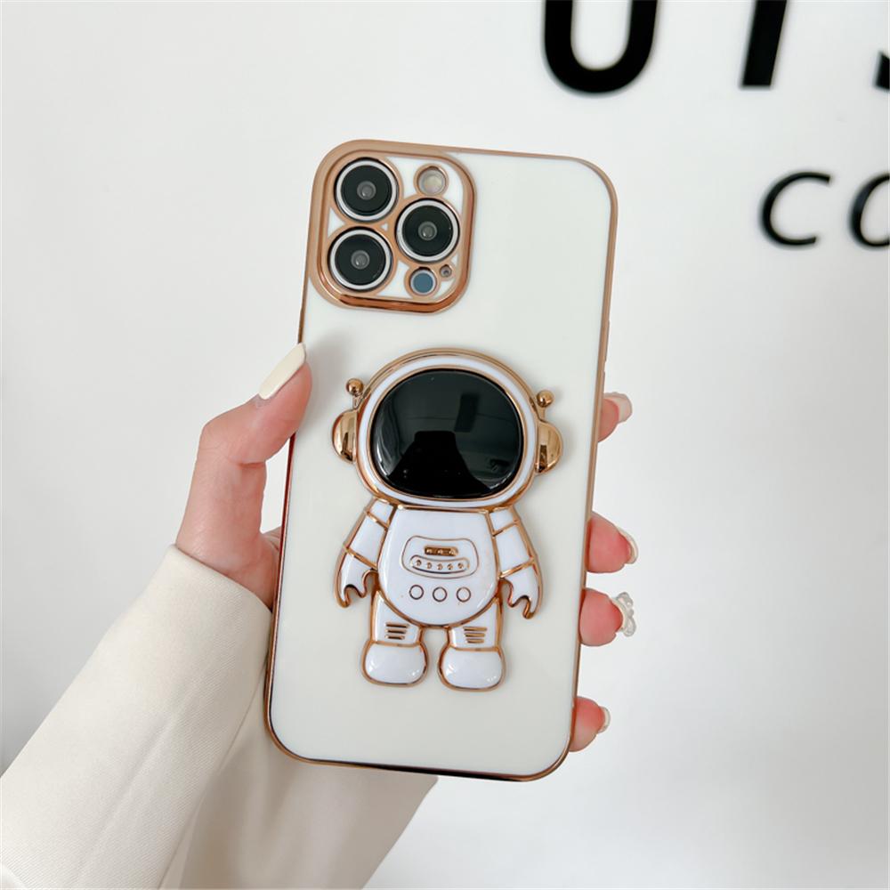 Роскошный чехол-подставка в виде космонавта с 6D-покрытием для телефона Huawei Mate 60 50 40 30 20 10 Pro 60 50 40 30 20 10 Мягкая силиконовая накладка