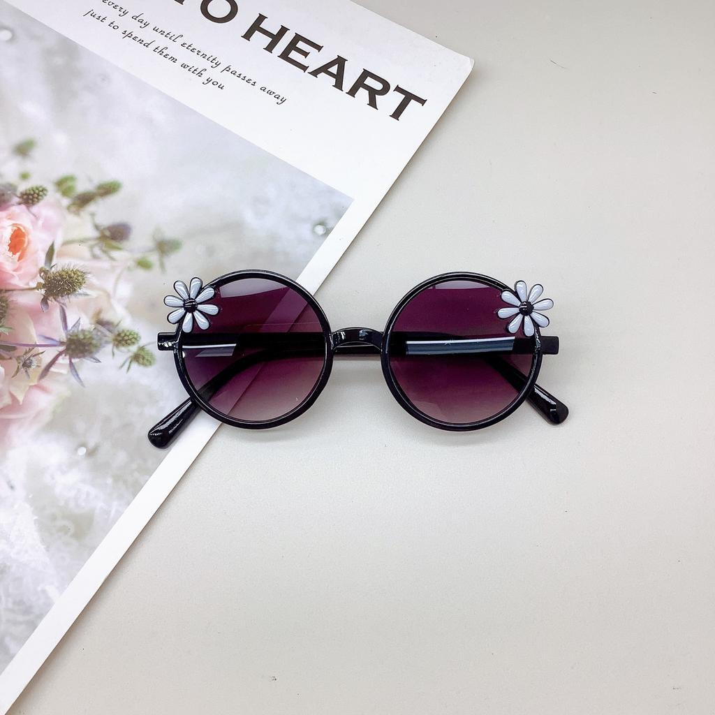 Детские солнцезащитные очки с маленьким цветком, симпатичная оправа из поликарбоната, для девочек, солнцезащитные очки с защитой от ультрафиолета, для мальчиков, солнцезащитные очки