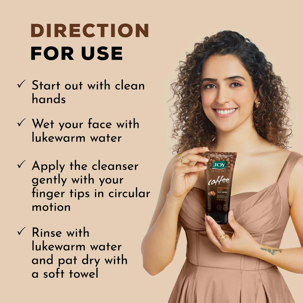 JOY Tan Removal Exfoliating Coffee Face Wash 2X150ml Combo Pack for Glowing, Energized Skin