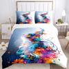 3pcs Colorful Cat Art Design Bedding Set, Including 1 Quilt Cover and 2 Pillow Shams, Without Filling, Soft and Comfortable Home Bedroom Fab