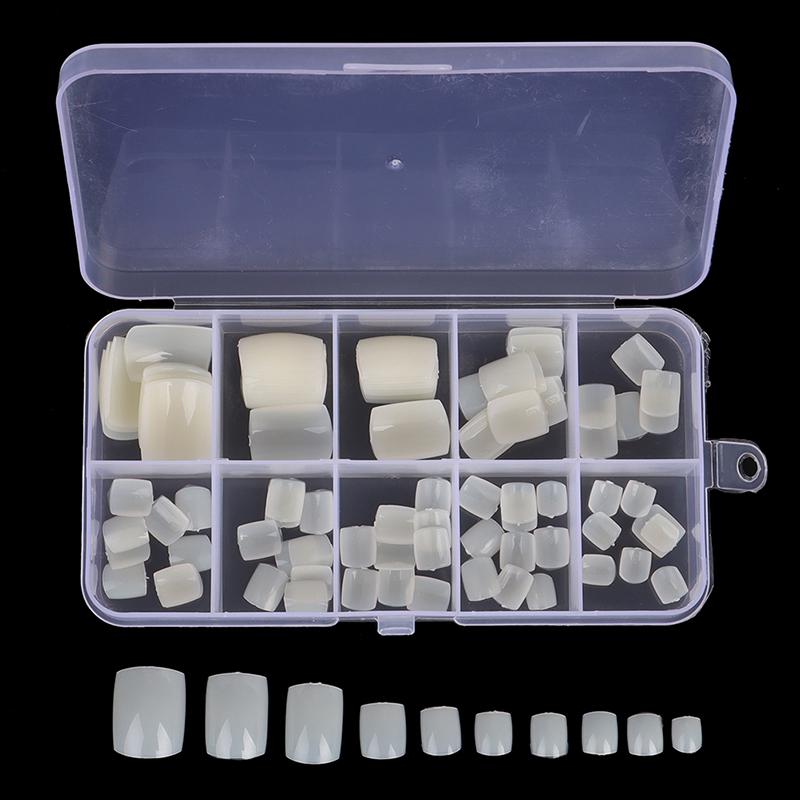 100 шт. Акриловые накладные ногти на ногах, накладные ногти, искусственный маникюр, украшение для ногтей