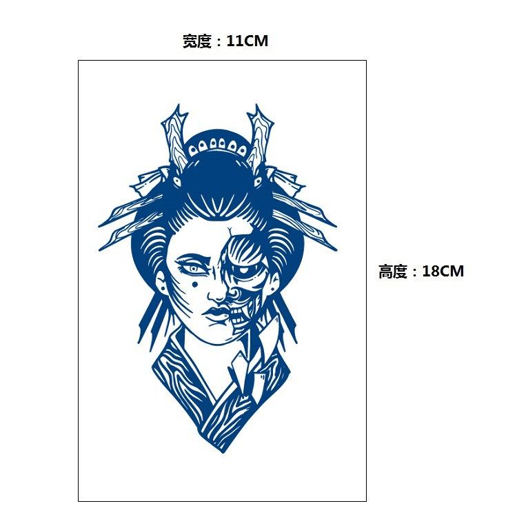 Постепенное изменение геометрический травяной сок лиса кит русалка имитация татуировки наклейка, переводная наклейка на воду