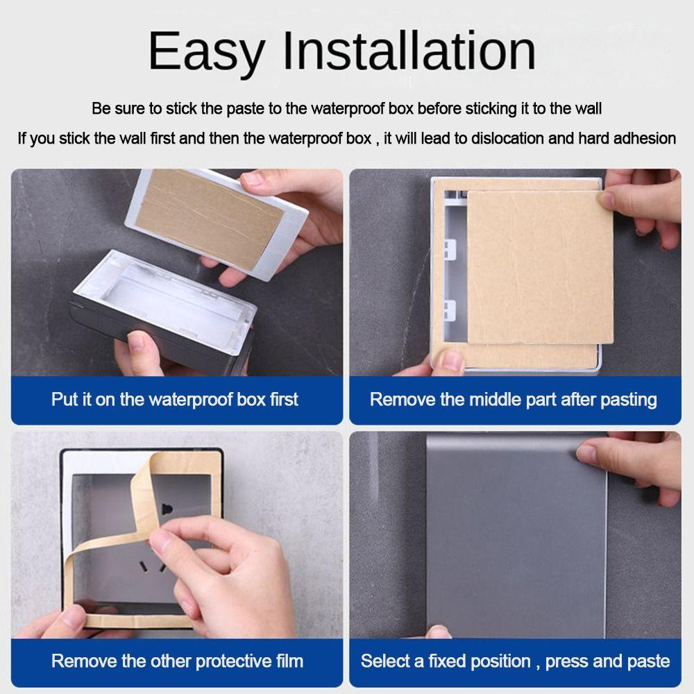 Self-Adhesive Socket Waterproof Box Wall-mounted Electric Plug Cover Splash-Proof Box Bathroom