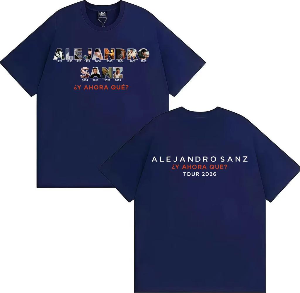 Trendy Graphic Tops Singer Alejandro Sanz 2026 Spring summer Print Tee AestheticTshrit Mens Women Tees Casual Short Sleeve