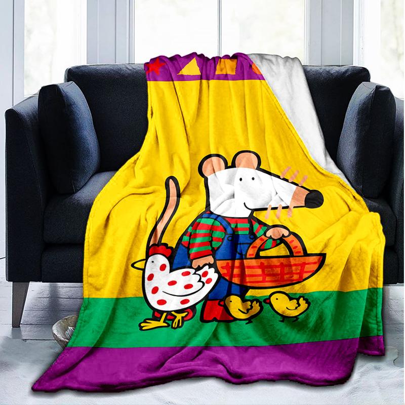 1PC Maisy-Mouse Flannel Blanket, Use for Birthday/Holiday Gift, Soft Blanket for Sofa/Bed/Camping/Office/Tourism Use,All Seasons