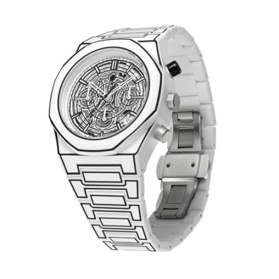 Авторизованный Дистрибьютор [D1 MILANO] Мужские часы D1 Milano [POLYCARBON] Polychrono White Sketch 40,5 мм PHBJ13