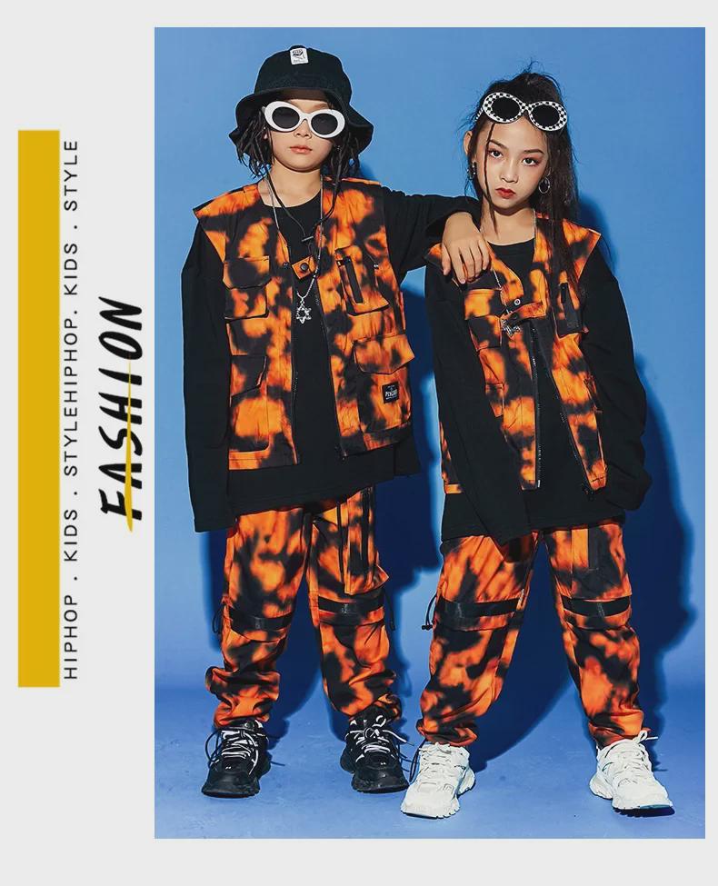 Wang Jiaer Inspired Kids' Street Dance Outfit: Boys' Hip-Hop Trendy Wear, Girls' Camouflage Performance Attire