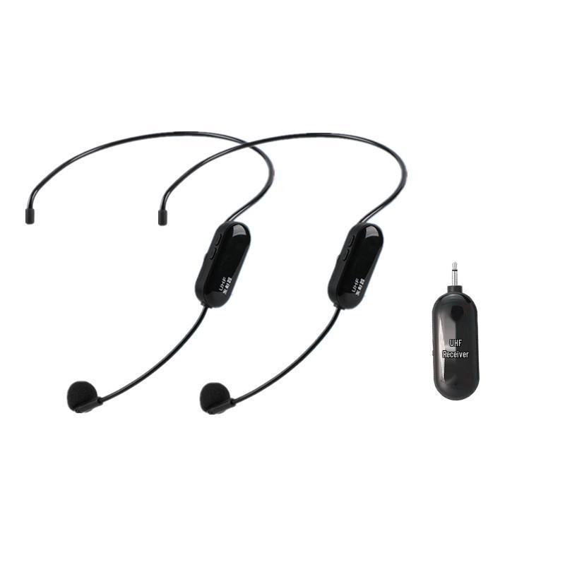UHF Dual Wireless Lavalier & Headset Microphone for Teachers and Outdoor Performances