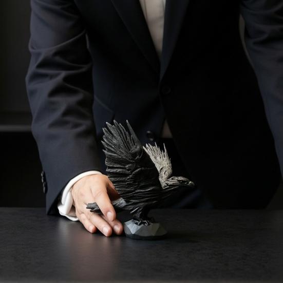 Eagle Ornament Matte Black with Stable Eagle Figure Non-Slip