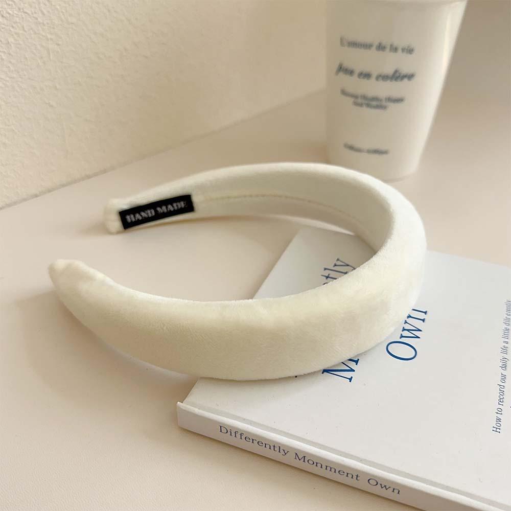 High Quality Women's Hair Hoops Blue Fabric With Wide Sponge Headband Polyester Accessories