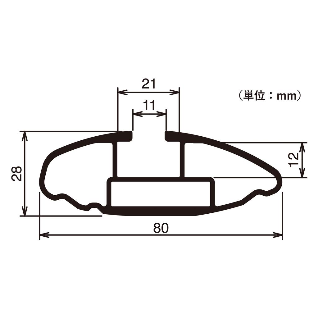 Carmate Inno Roof Carrier Aero Base 1000mm Made In XB100BK Bar, (1 Piece), Japan,
