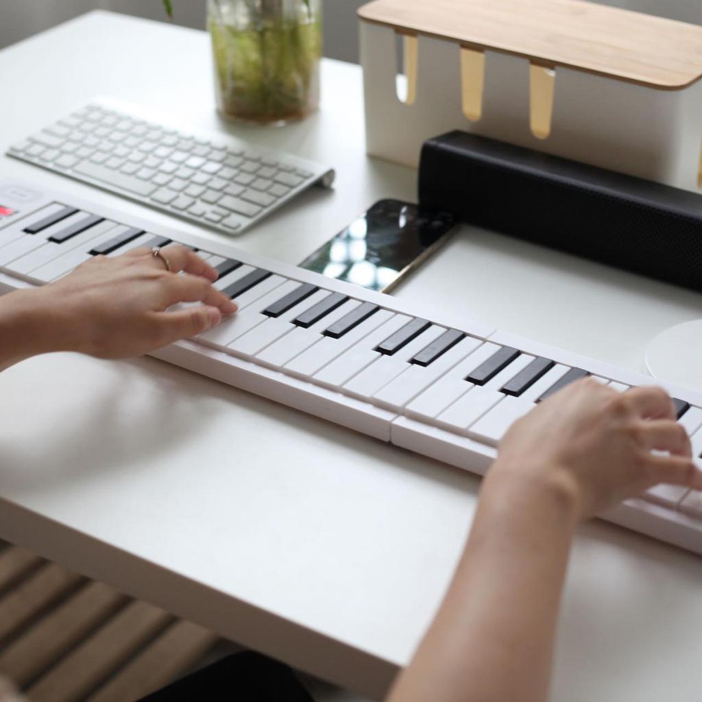 61-Key Foldable Electronic Piano Multifunctional Electronic Piano Keyboard with LED Display