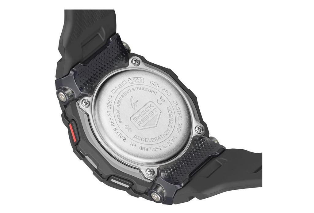 Casio Цифровые кварцевые часы с пластиковым ремешком Мужские GBD-200-1ER, Черный/Белый, 49, GBD-200-1ER-AMZUK.