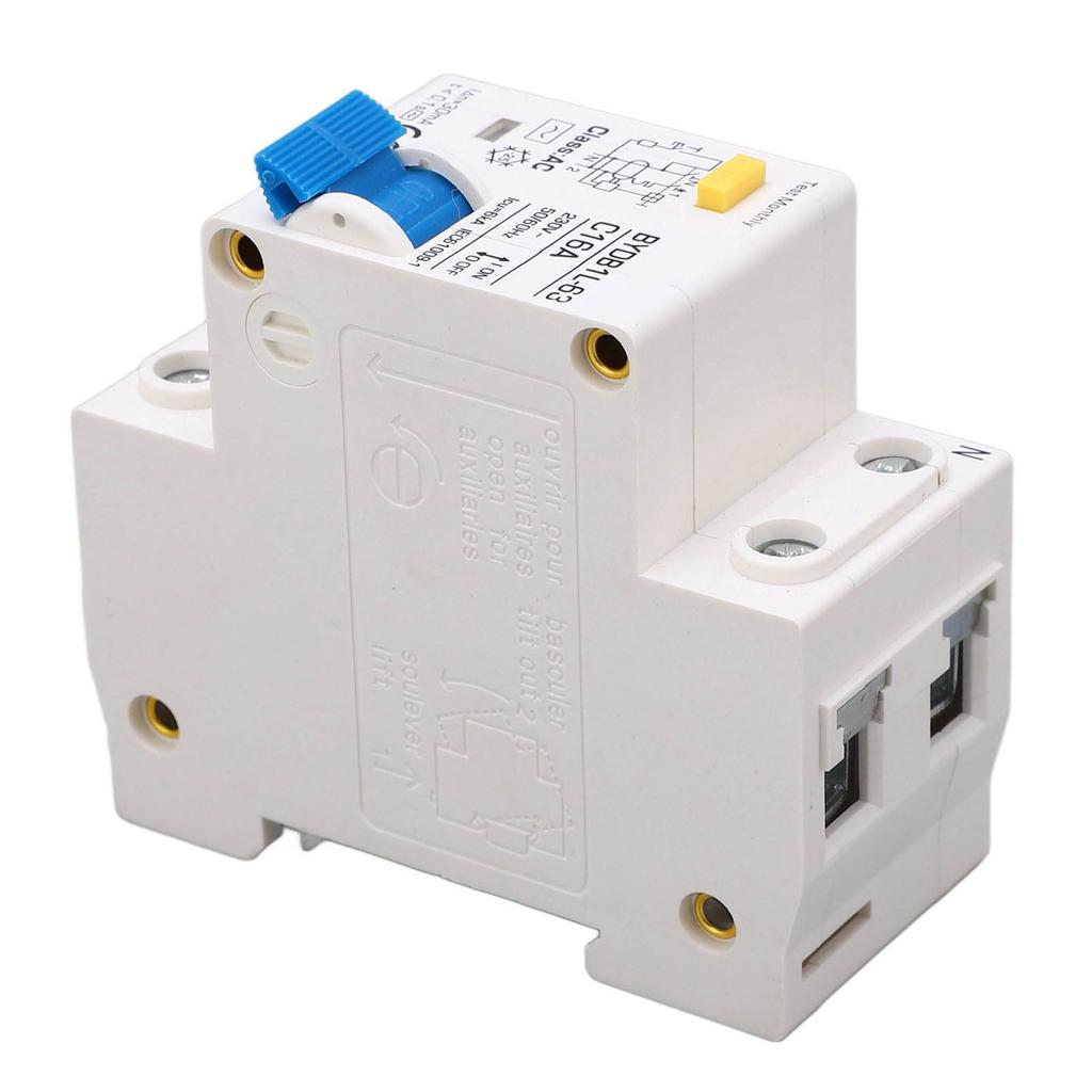 Автоматический выключатель 1P+N AC 230V 16A Дифференциальный ток Защита от утечки на землю Выключатель Монтаж на DIN-рейку