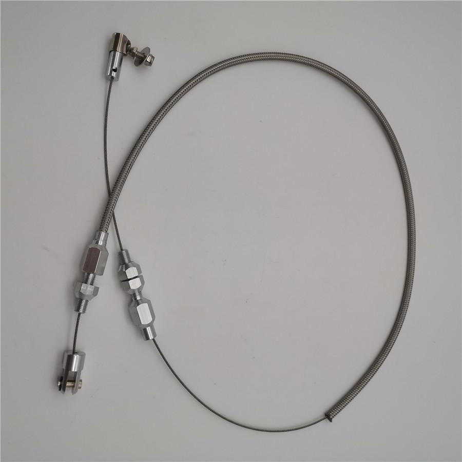 24" Throttle Pedal Cable Stainless Steel Braided Aluminum Ends for Ford Chevy