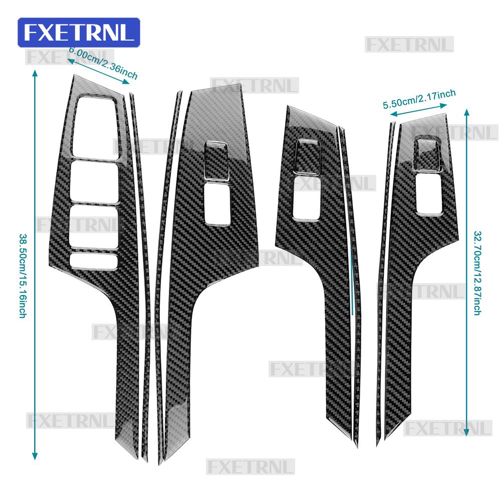 For Kia EV6 GT EV 2022 2023 2024 2025 Real Soft Carbon Fiber Sticker LHD RHD Car Window Lift Button Decor Frame Interior Trim