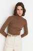 Women's Elegance Style Sweater Green Basic Turtleneck Knitwear Sweater
