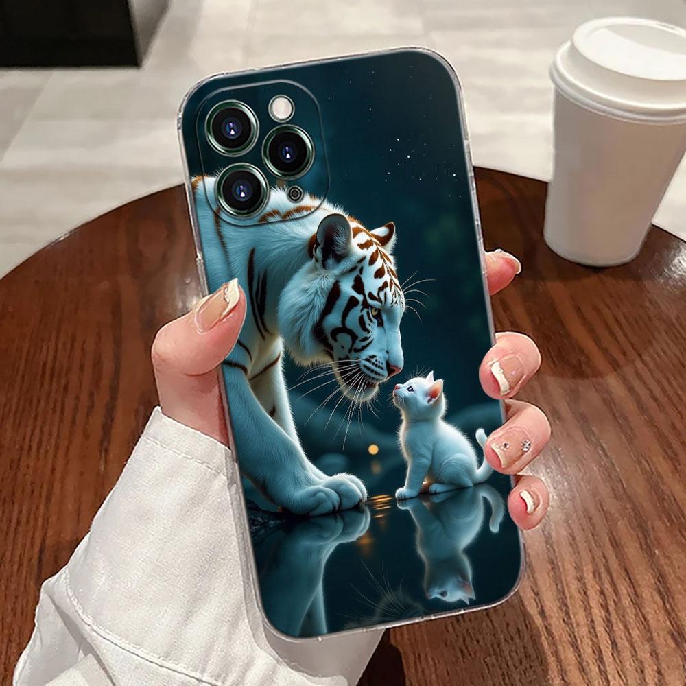The Wolf Lion Cat Transparent Case For Apple iPhone 17 16 15 14 13 12 11 Pro Max Plus 16E 17Air 17Pro Phone Cover Silicone Funda