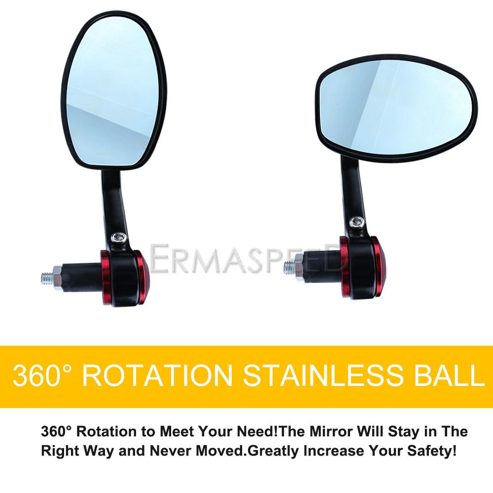 Универсальные мотоциклетные зеркала 7/8 "22 мм, торцевые зеркала на руле мотоцикла, алюминиевые боковые зеркала заднего вида для мотоцикла