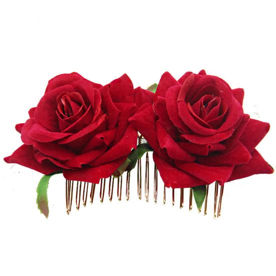 Rose Hairpin Bridesmaid Wedding Women Hair Accessory Bridal Flower Hair Comb