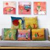 Home Decor Cute Moon Fox Little Prince Print Cushion Cover Pillowcase Beige Pillowcase Sofa Pillowcase