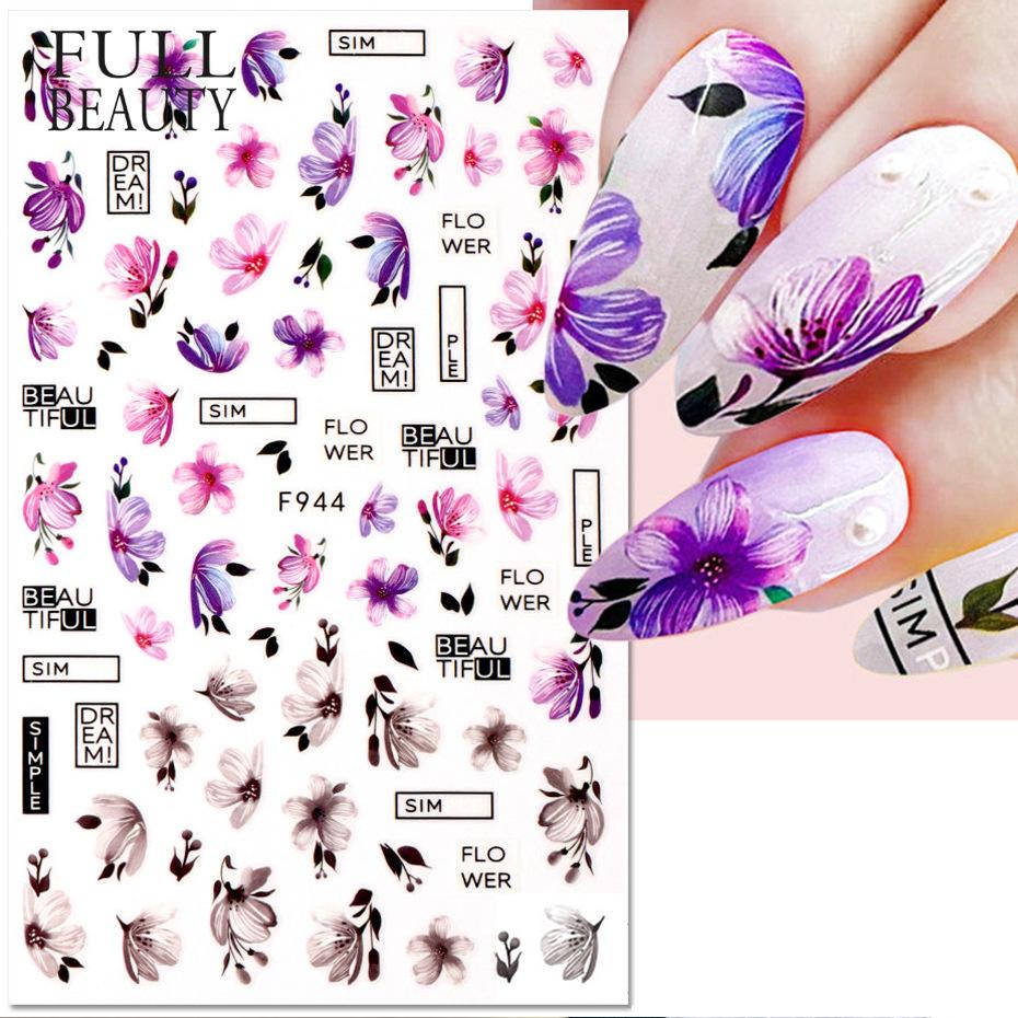 Nail Sticker 3D Liner Dark Butterfly Skull Flower Transfer Beautiful Decals Decoration Nail Art Accessories DIY Design