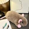 Soft Furry Texture Animal Pencil Case 20CM Zipper Pen Pouch  Student Stationery