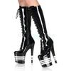 Red Pole Dancing Shoes, Nightclub Patent Leather Boots, Super High Heel 20CM Long Boots Over The Knee, Large Size Long Boots, Look Thin and Sexy YKC
