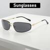 Neutral Fashion Rimless Oval Sunglasses Retro Cat Eye Uv400 Sun Glasses Outdoor Travel Driving Eye Protection Sunglasses