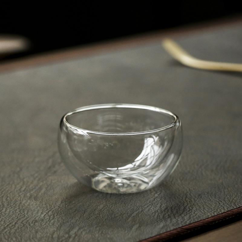 Маленький мини-набор кружек из термостойкого боросиликатного стекла с двойными стенками объемом 50 мл для эспрессо-кофе, горячего чая Gong Fu Kongfu