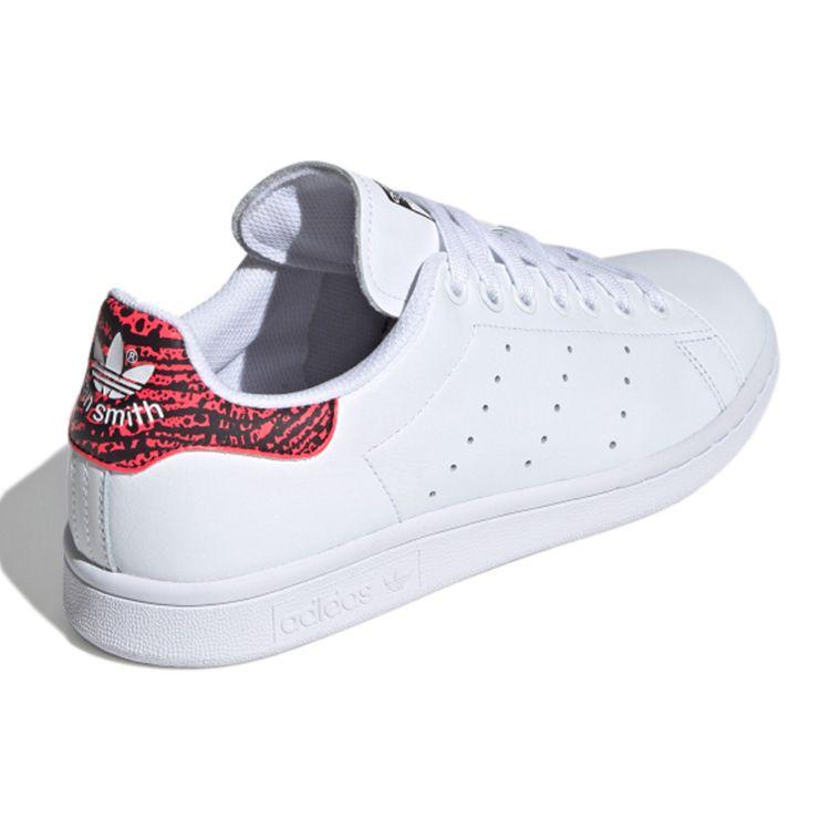 Adidas Originals Stan Smith Synthetic Leather Durable Low-Top Sneakers Women Sneakers White Red FY1714