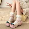 Counter Retro Cute Bow French Thick Heel Light Mouth Lolita Single Shoes 2025 Summer Fashion Versatile Mary