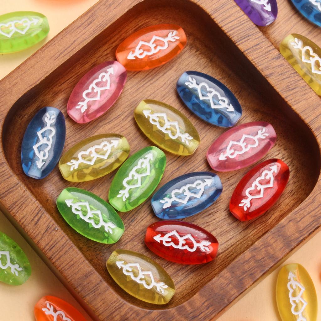 20 шт., 17,5*9,5 мм, одна стрела сквозь сердце, модные акриловые свободные бусины для изготовления ювелирных изделий, браслет, ожерелье, брелок, бисер, аксессуары ручной работы