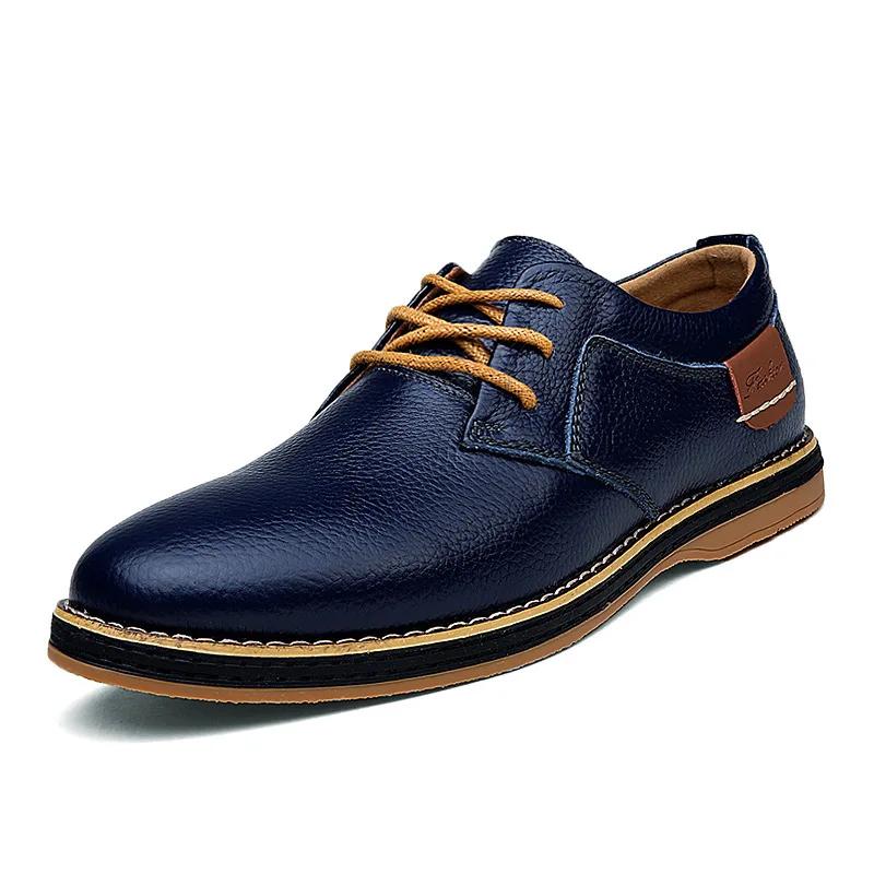 Fashion Men Oxfords Genuine Leather Dress Shoes 2025 Lace Up Italian Mens Casual Shoes Luxury Brand Moccasins Loafers Plus Size 38-48