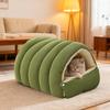 Съемная Моющаяся Зимняя Закрытая Кошачья Кровать Мягкая Хлопковая Уютная Кошачья Кровать Пещера Складной Толстый Домик для Сна Питомца для Кошек Маленьких Собак