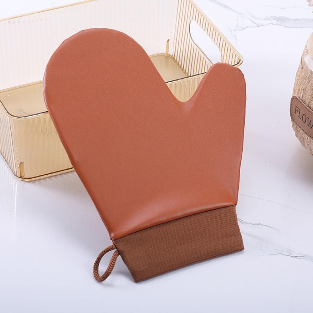 Leather Self-Tanning Mitt Washable Lotion Applicator Creative Tanning Glove Body Face Application