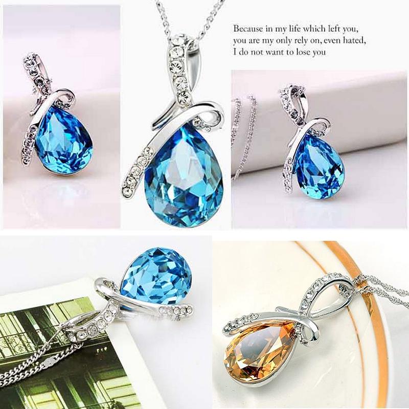 Модное женское ожерелье с кристаллами на свадьбу, 1 шт., ожерелье с подвеской в виде слезы ангела, ювелирные изделия, стразы ручной работы