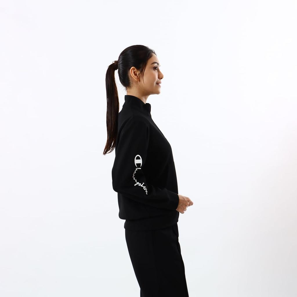 Куртка Быстросохнущая с Логотипом Script на Молнии Спортивная Черная L [Champion] Женская CW-YSE01