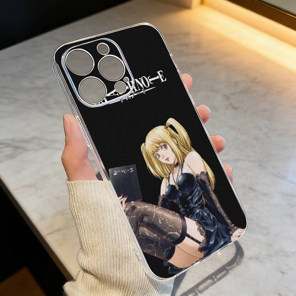 Чехол для телефона D-Death N-Note Миса для iPhone 17 16 15 14 13 12 11 Mini Pro Max Plus Прозрачный чехол
