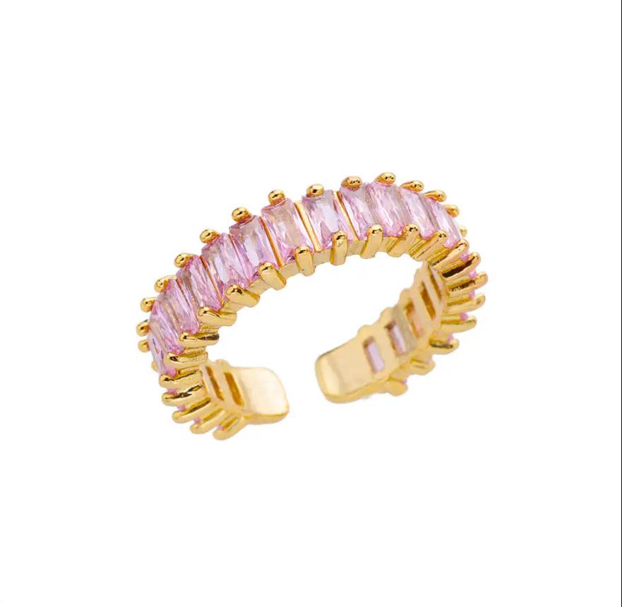 Кольцо с радужным цирконом и бриллиантами — популярные европейские и американские женские украшения