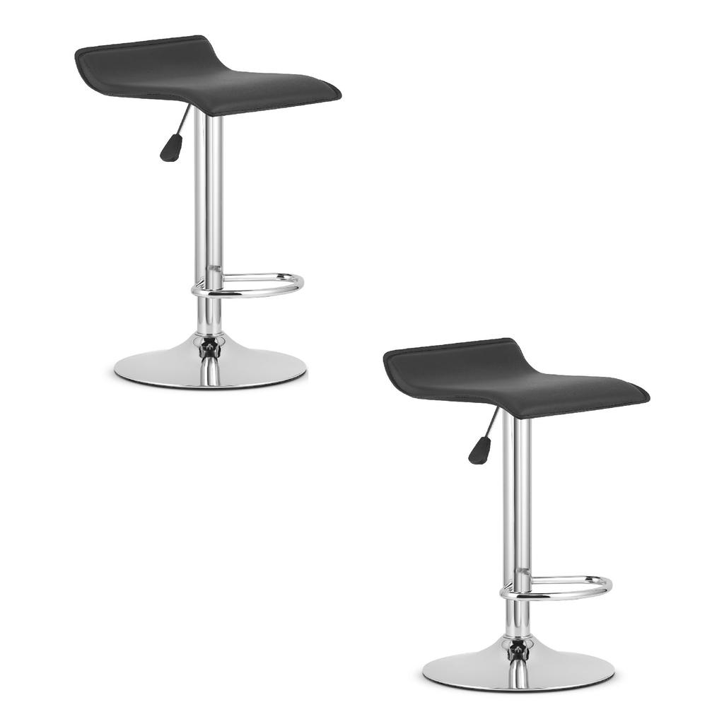 FORT stool - black eco-leather / chrome base x 2