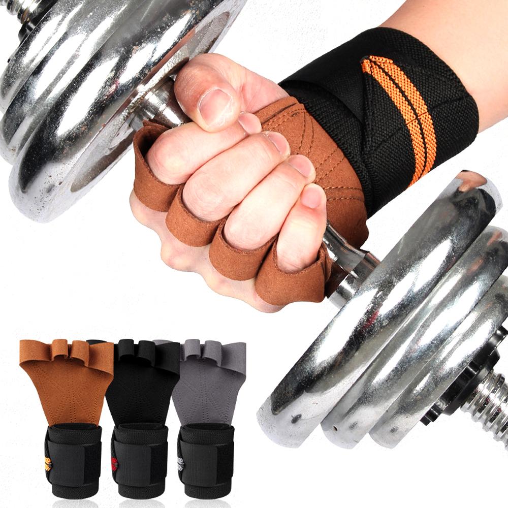 Перчатки для тренировок в тренажерном зале для тяжелой атлетики с поддержкой запястий для мужчин и женщин, полная защита ладоней, для фитнеса, упражнений, подтягиваний